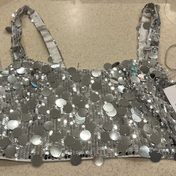 12th Tribe - Sadie Silver Disco Crop Top - NWT - Picture 4 of 5